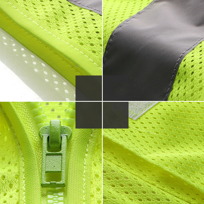 Mesh breathable safety protective jacket for construction site color matching fluorescent clothes protective reflective vest