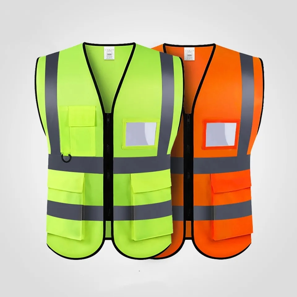 HBC High Visibility Security Reflective Clothing for running Polyester hi viz Work Road Construction Safety Vest with logo