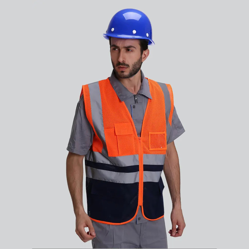 HBC Work Cycling Runner Surveyor Volunteer Yellow Reflective High Visibility Men Women Silver Strip Safety Reflector Vest