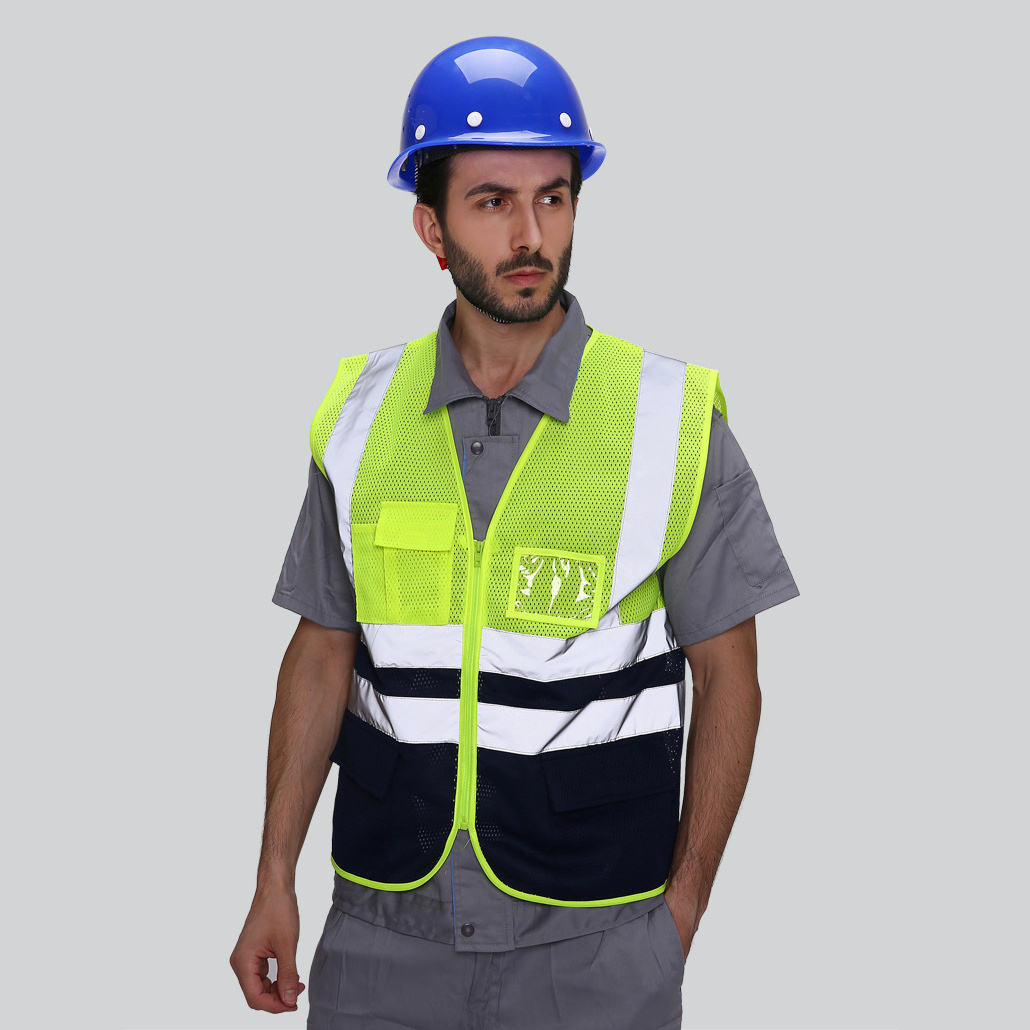 HBC Work Cycling Runner Surveyor Volunteer Yellow Reflective High Visibility Men Women Silver Strip Safety Reflector Vest