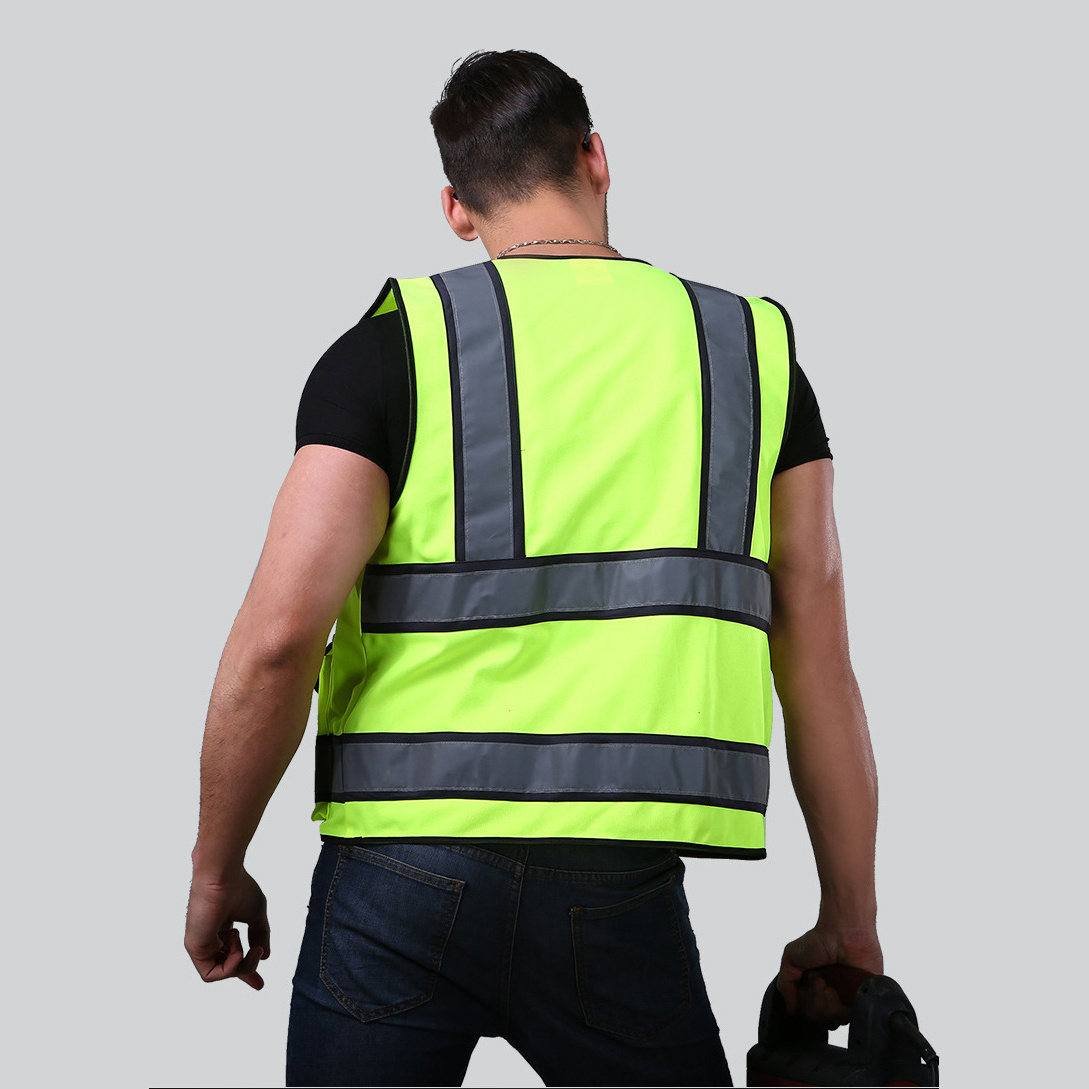 HBC New Design Cheap Orange Green Black Reflective Safety Vest Visibility Jacket School Student Security Reflector Vest