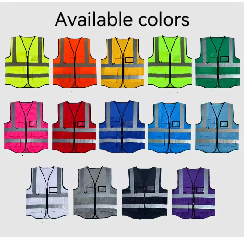 HBC Construction Reflective Clothing Custom construction Hi Vis Sleeveless Vest Road Safety Workwear Work Reflective Safety Vest