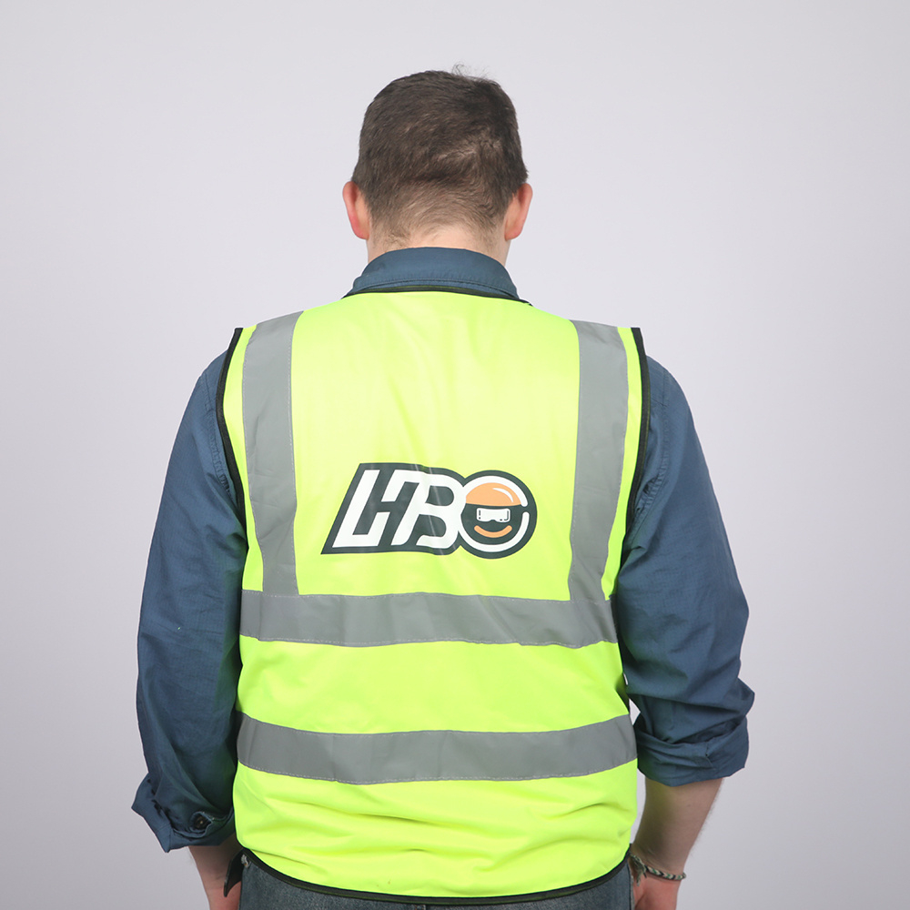 HBC Construction Reflective Clothing Custom construction Hi Vis Sleeveless Vest Road Safety Workwear Work Reflective Safety Vest