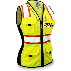 HBC Ladies Safety Vest for Women Class 2 ANSI Tested OSHA Compliant Female Fitted Construction Mesh Safety Vest