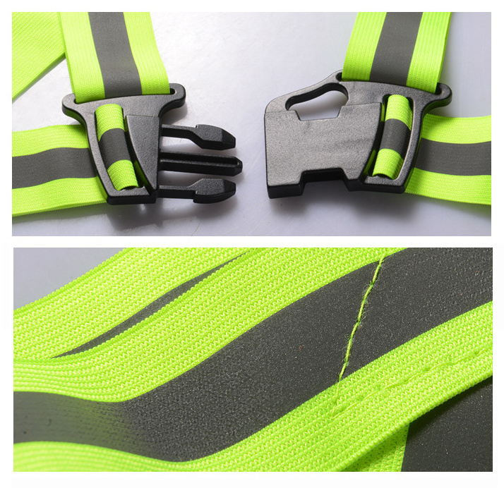 HBC Wholesale Custom Logo Hi Vis Vest with High Visibility Reflectors Customizable Safety outdoor Reflective Running Belt