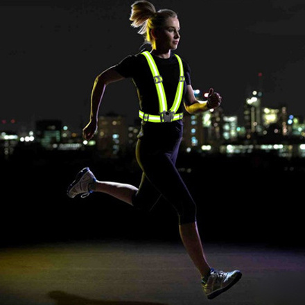 HBC Wholesale Custom Logo Hi Vis Vest with High Visibility Reflectors Customizable Safety outdoor Reflective Running Belt