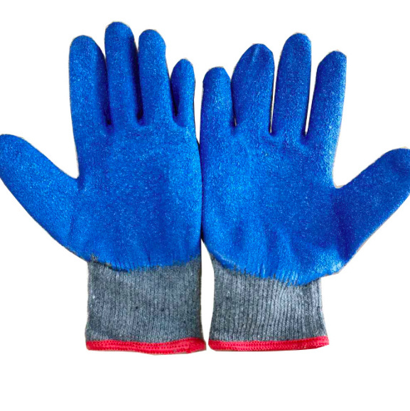 China Big Factory Good Price Hand Protection Rubber Coated Latex Wrinkle Safety Work Gloves labor gloves