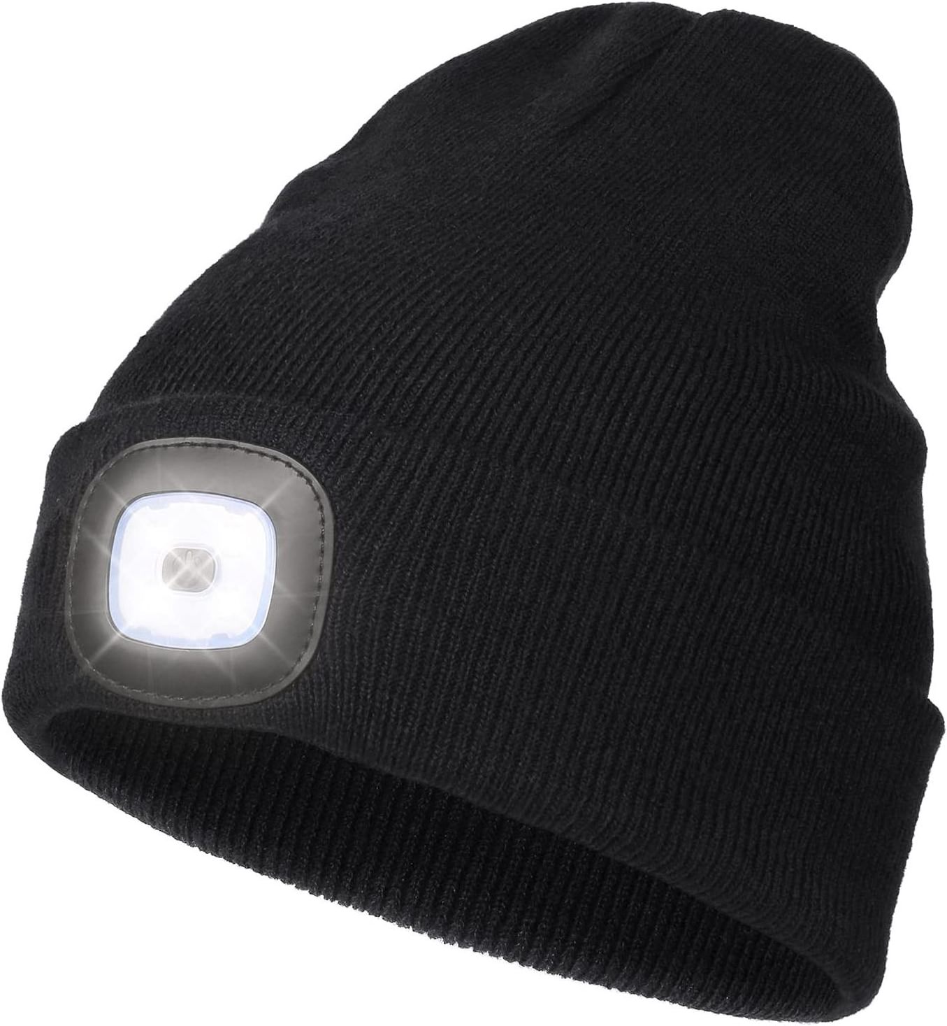 Unisex Led Knitted Beanie With Head Lamp Light led Usb Rechargeable High Powered Hip Pop Knit Cap bonnet hiver winter hat