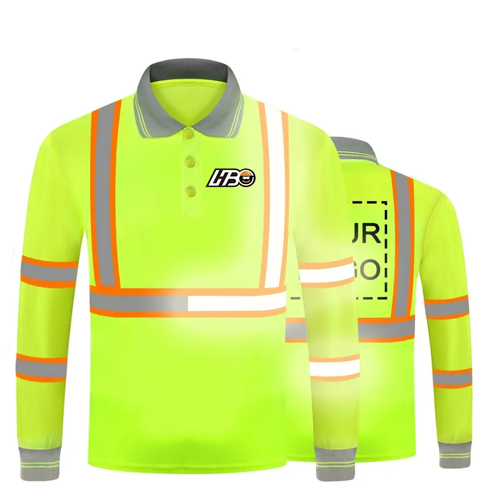 HBC wholesale yellow blue color construction worker work wear vests reflective strap safety running warning shirt with pock