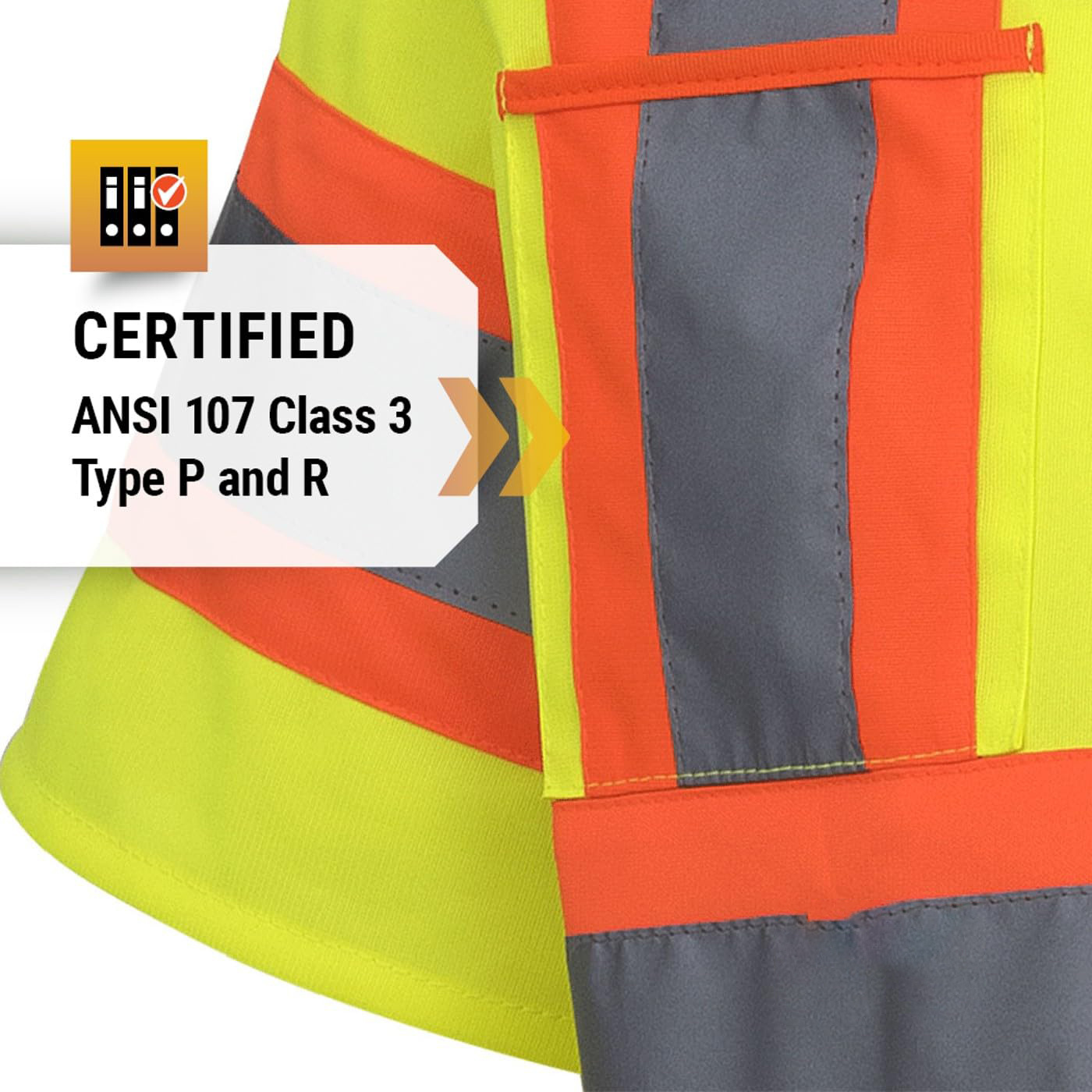 HBC Safety Adult Hi Vis Waistcoat Reflective Tape Short Sleeve High Visibility Tool Vests High Viz Tricot Sleeved Safety Vest