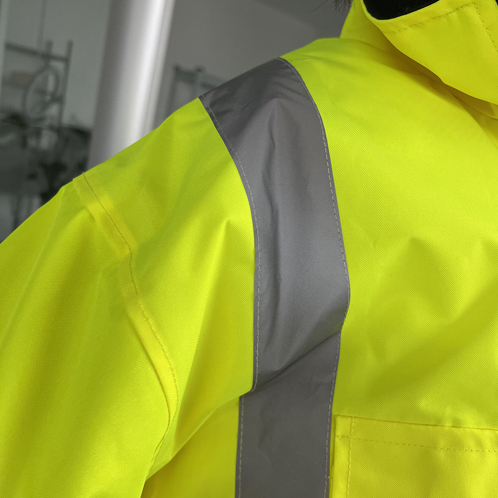 2023 new wholesales Custom Logo Construction winter Long Sleeve Yellow Cheap work Reflective fluorescent Safety Reflector hi vis