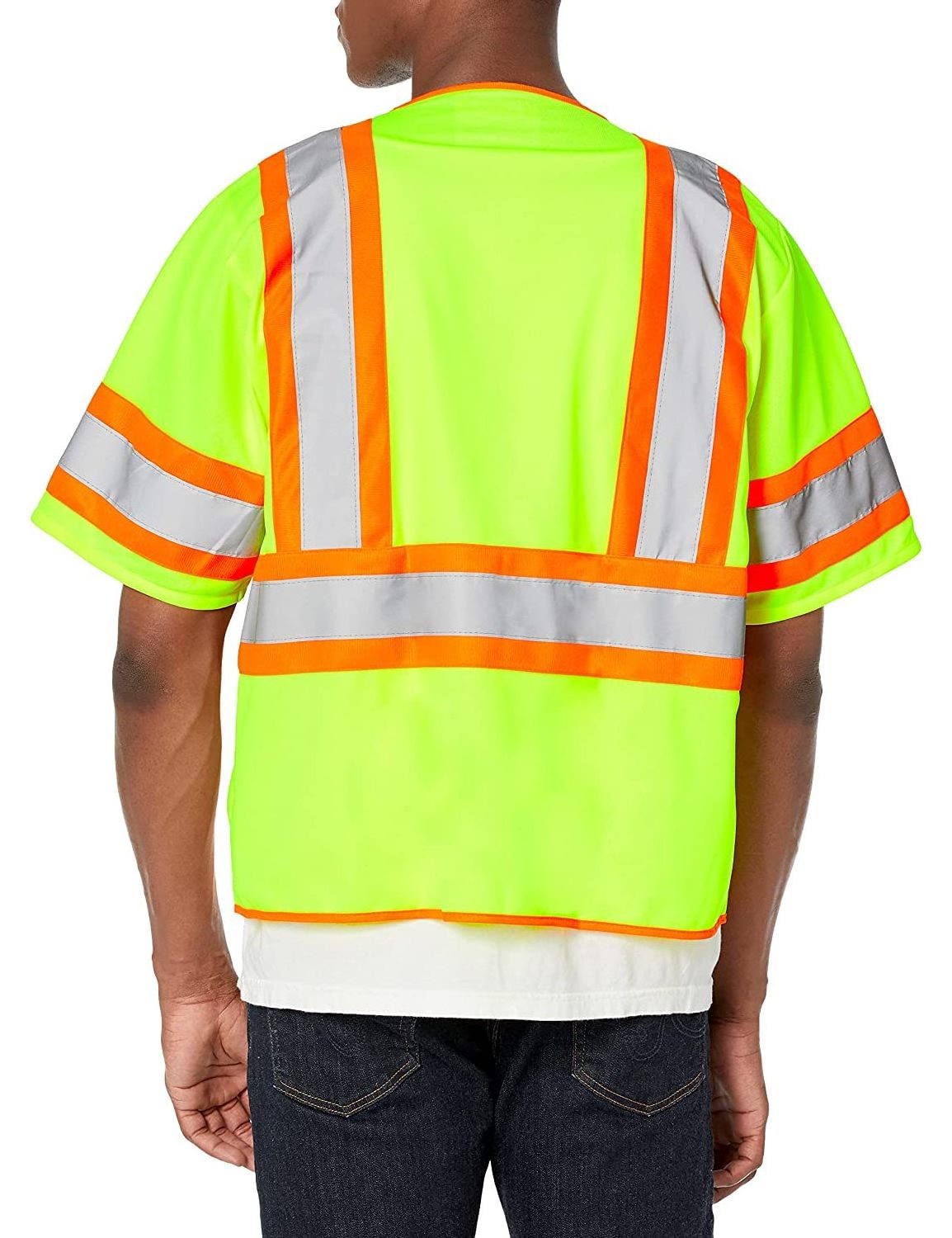 HBC Personalised Security Hi Viz Reflective Vest Workwear Shirt Safety Work Reflective Hi Vis Tricot Sleeved Safety Vest