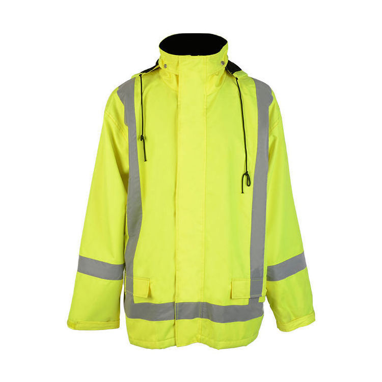 HBC High Visibility Jacket Waterproof Windbreaker Rain Coat Security Jacket Reflective Working Clothing