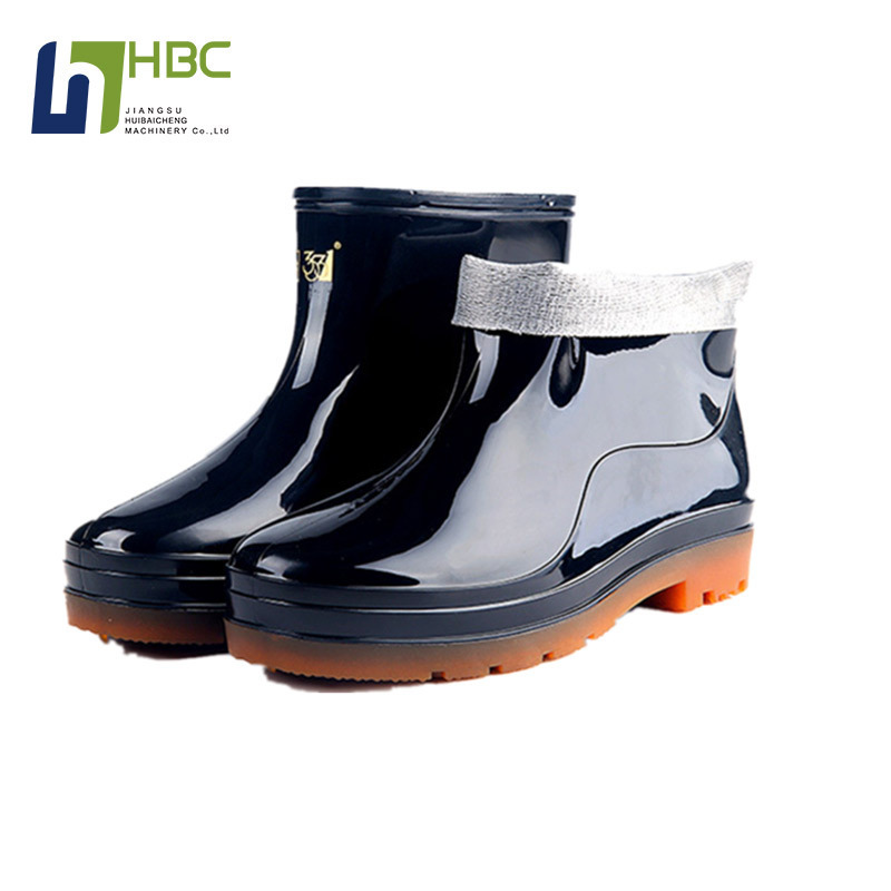 PVC nonslip cheap black white working rubber sweatabsorbing men ankle rubber rain boots