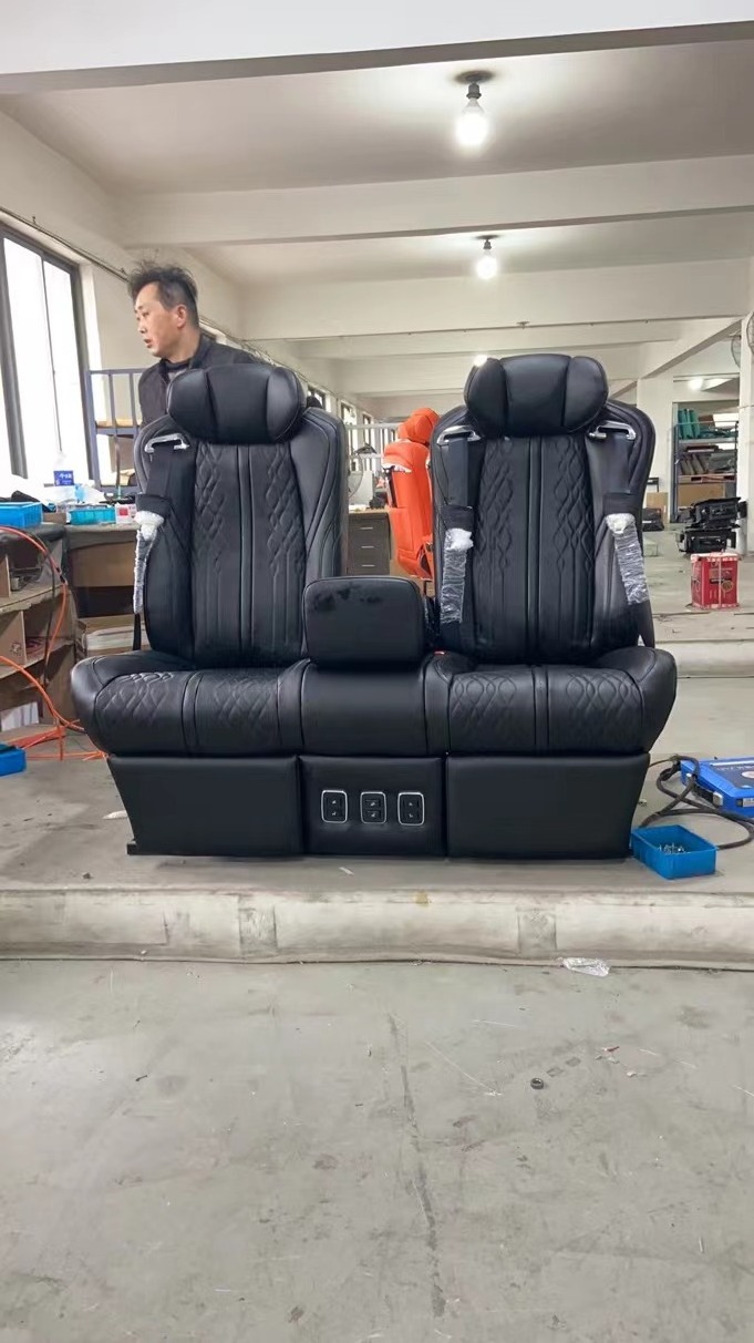 Haobang luxury VIP electric motorized heating massage auto van back seat flat sofa bed for tuning sprinter Vito v class Carnival