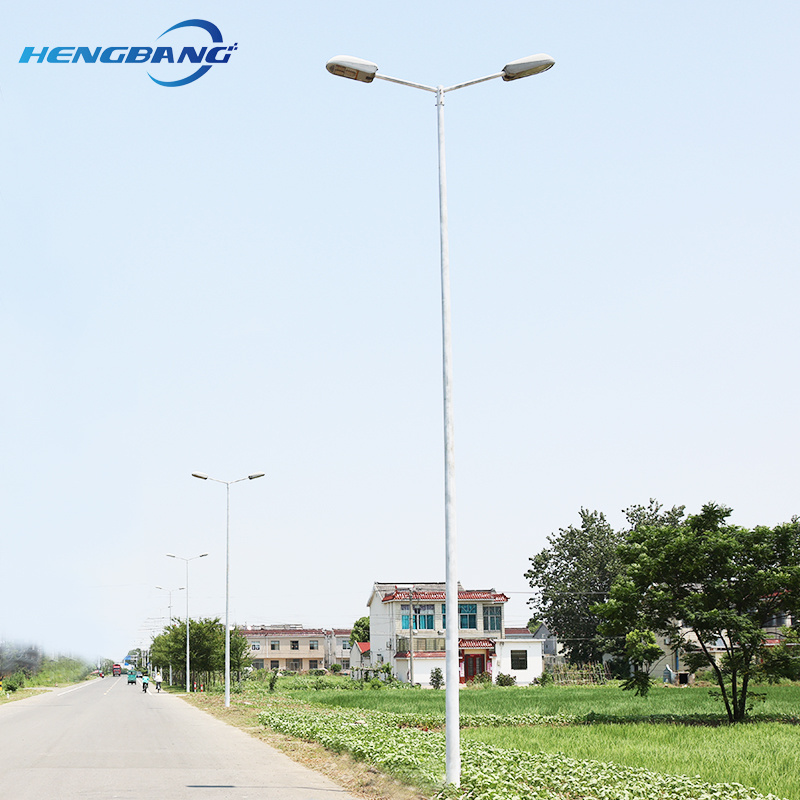 conical light poles for street lighting in smart cities with street light pole base