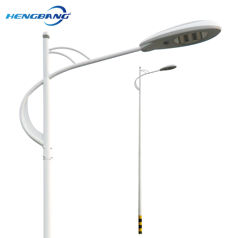 conical light poles for street lighting in smart cities with street light pole base