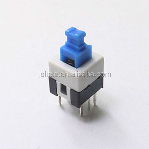 Latching Push Button Switch ON/OFF DPDT 6Pin DIP 0.5A 30V DC 8.5x8.5mm