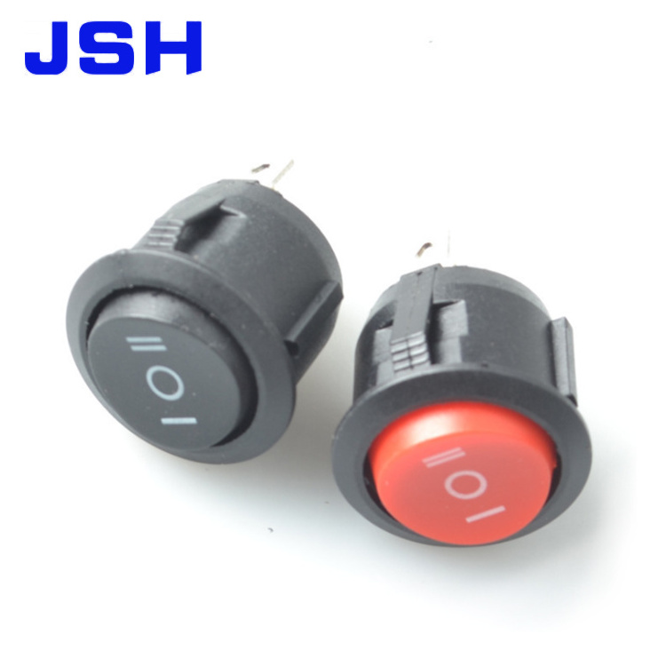 Red Light Illuminated 3 Pin ON-OFF SPST Round Rocker Switch 6A/250V 10A/125V