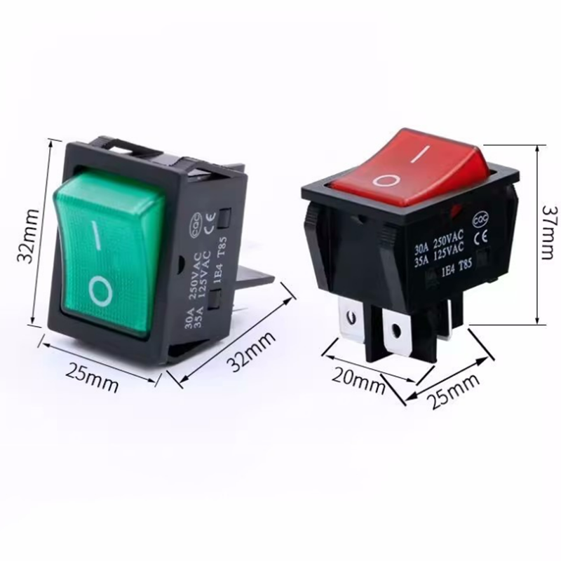 20A 25A 30A high current DPDT light 4 pin 6pin on off DPDT ROCKER SWITCH with CQC TUV VDE certificate from real factory