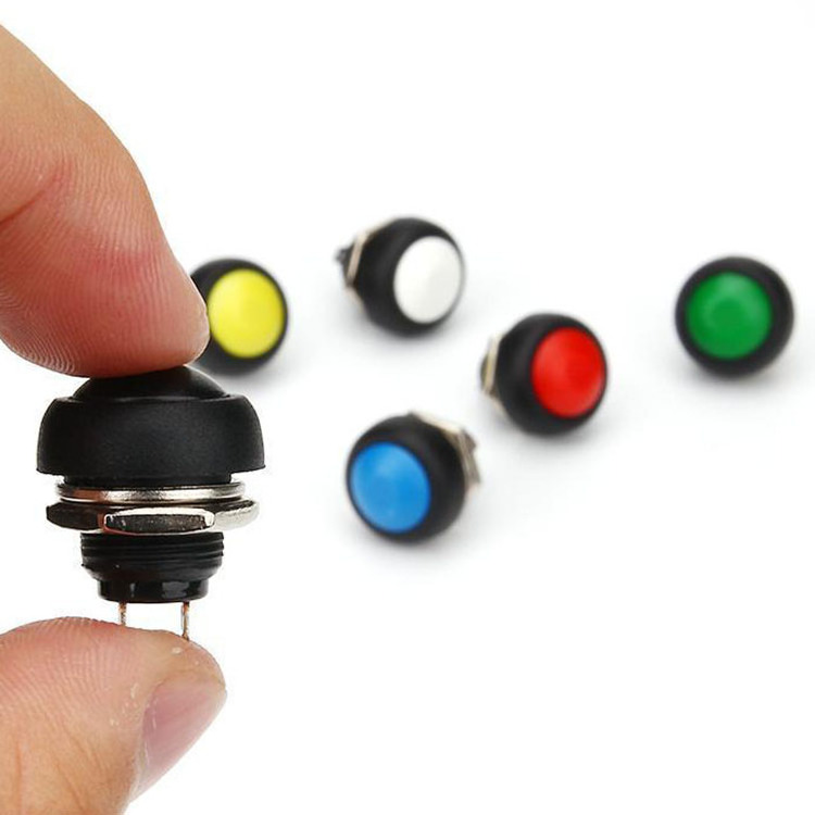 12mm Waterproof 2 PIN Momentary Red color Push Button Horn Switch