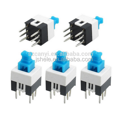 6 pin push button switch 7*7 lock & non-lock