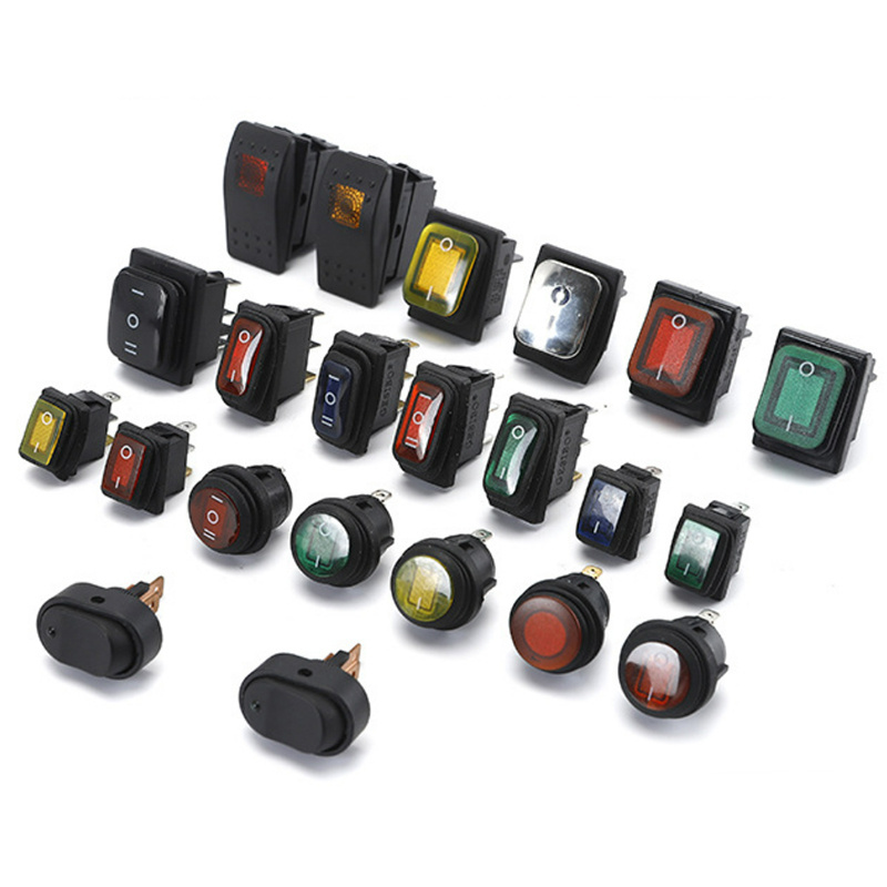 KCD1 KCD2 KCD3 KCD4 2p 4p 6p  Waterproof round square lamp rocker switch with red / green button ,and VDE TUV CE CQC ,good price