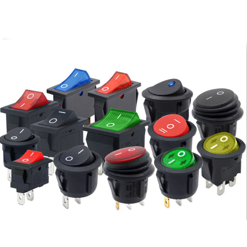 KCD1 KCD2 KCD3 KCD4 2p 4p 6p  Waterproof round square lamp rocker switch with red / green button ,and VDE TUV CE CQC ,good price