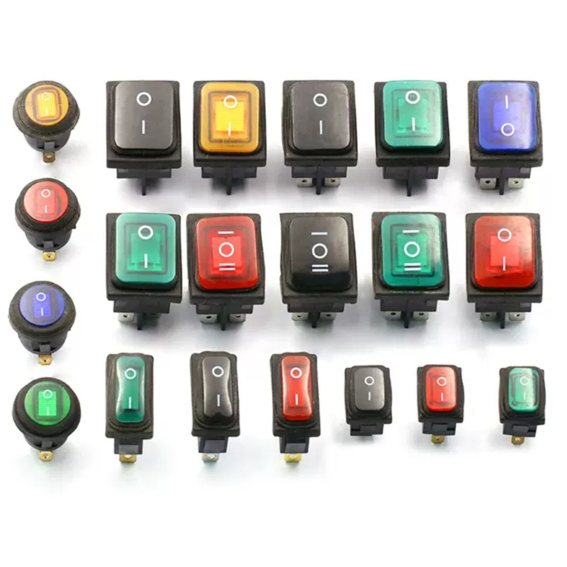 KCD1 KCD2 KCD3 KCD4 2p 4p 6p  Waterproof round square lamp rocker switch with red / green button ,and VDE TUV CE CQC ,good price