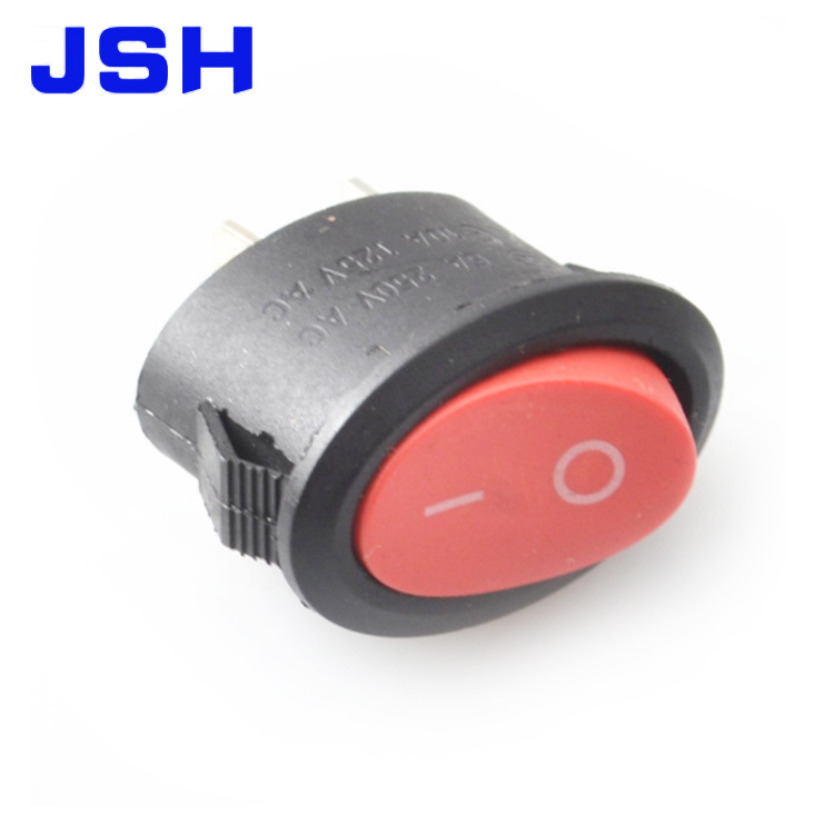 Red Light Illuminated 3 Pin ON-OFF SPST Round Rocker Switch 6A/250V 10A/125V