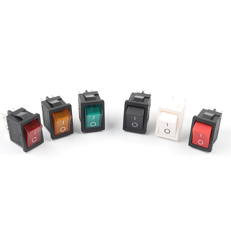 5 PCS/LOT KCD1 4 Pin 21*15mm ON-OFF Boat Car Rocker Switch 6A/250V AC 10A/125V AC With Red Blue Green Yellow Light Switch