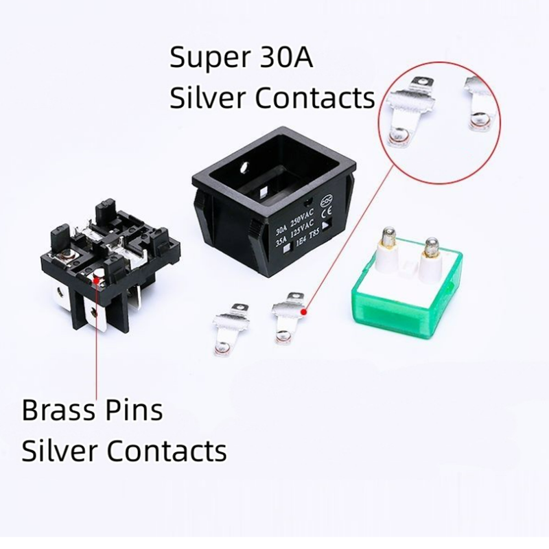 20A 25A 30A high current DPDT light 4 pin 6pin on off DPDT ROCKER SWITCH with CQC TUV VDE certificate from real factory