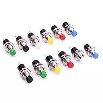 1A 250V AC 2 Pins SPST Momentary Mini Push Button Switch Normal Open