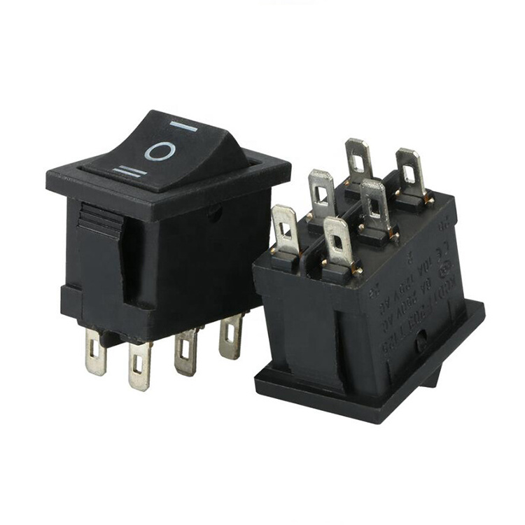 KCD1-203   6 PIN DPDT    ON OFF ON CENTER OFF   T85  SMALL ROCKER SWITCH MANUFACTURERS  FROM YUEQING ZHEJIANG