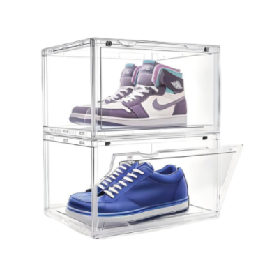 Acrylic Shoes Box Foldable Sneaker Shoe Boxes Transparent Tennis Clear Plastic living room Shoe Storage Bins with lids