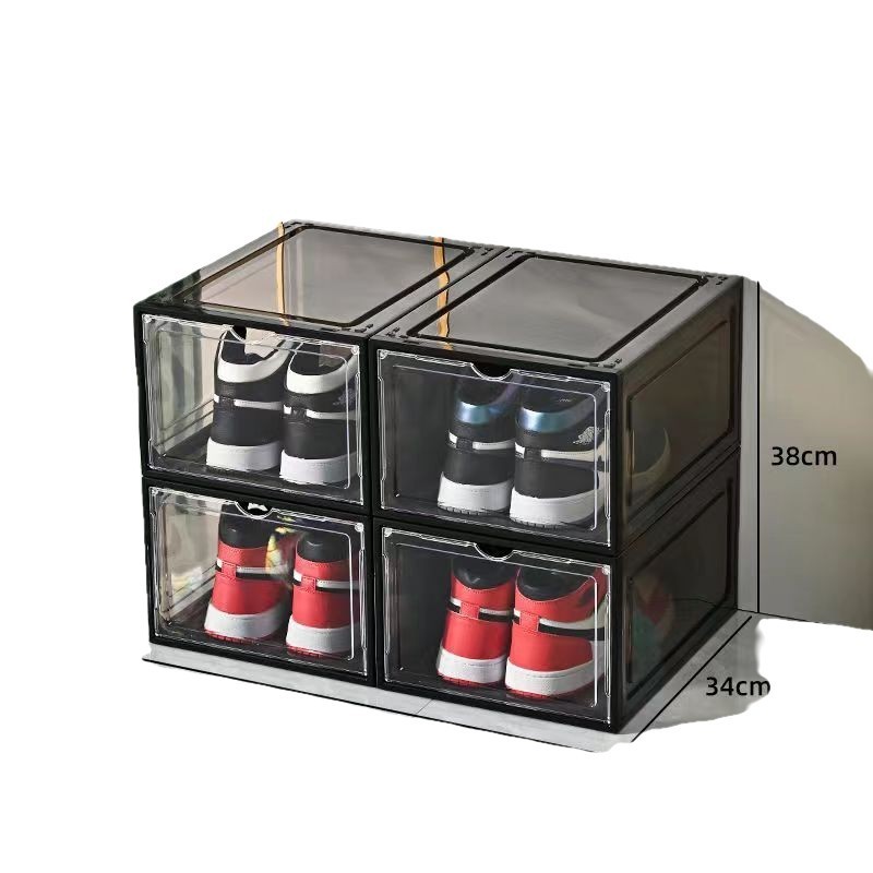 Acrylic Shoes Box Foldable Sneaker Shoe Boxes Transparent Tennis Clear Plastic living room Shoe Storage Bins with lids