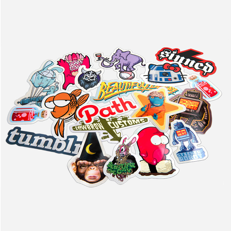 New Premium Waterproof Glossy Die Cut Logo Vinyl Custom Sticker Adhesive Cheap PVC Vinyl Wall Die Cut Sticker