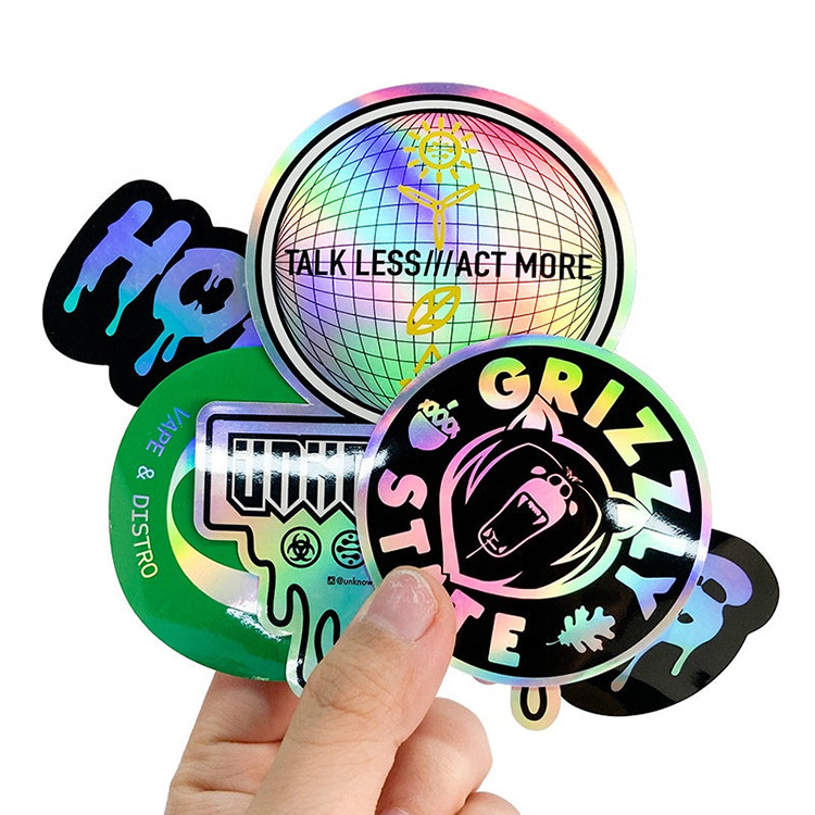 Personalized Individual Custom Adhesive Logo Customized Promotional Vinyl Die Cut Hologram Holographic Sticker