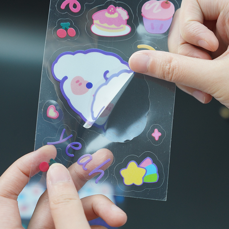 UV Protection Customize Printed Clear Adhesive PVC Kiss Cut Stickers Paper Vinyl Full Sticker Sheet Label