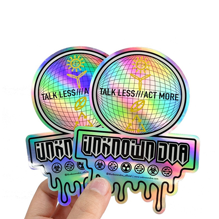 Personalized Individual Custom Adhesive Logo Customized Promotional Vinyl Die Cut Hologram Holographic Sticker