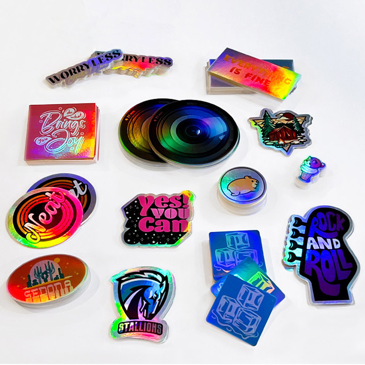 Personalized Individual Custom Adhesive Logo Customized Promotional Vinyl Die Cut Hologram Holographic Sticker