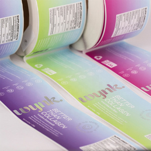 custom watertight holographic packaging stickers , best quality health product adhesive labels on roll