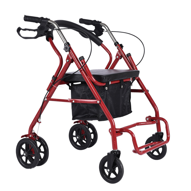 Walking Frame Drive Rolling Walker for Seniors 4-leg Walker Adult Folding Rollator For Disabled