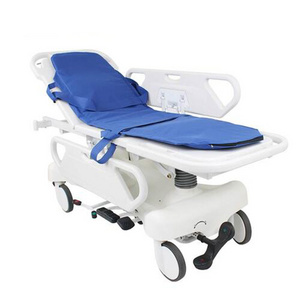 Luxurious hydraulic hospital manual patient transfer stretcher bed with wheel