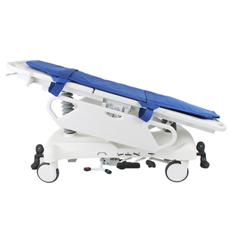 Luxurious hydraulic hospital manual patient transfer stretcher bed with wheel