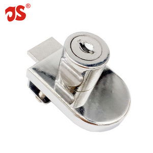 JS zinc alloy lock glass cabinet frameless swing glass door lock 408 furniture showcase glass door lock