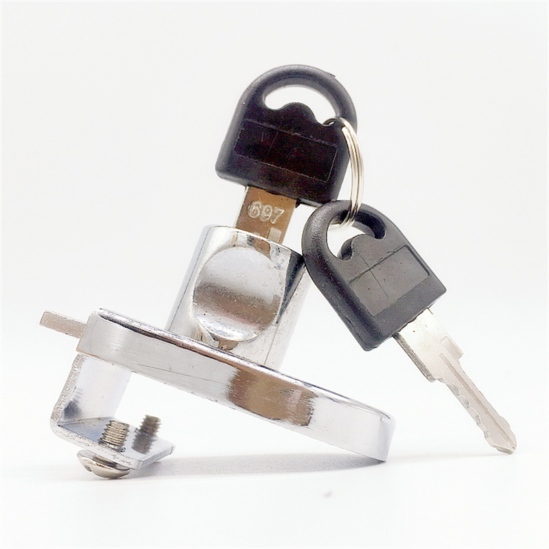 JS zinc alloy lock glass cabinet frameless swing glass door lock 408 furniture showcase glass door lock