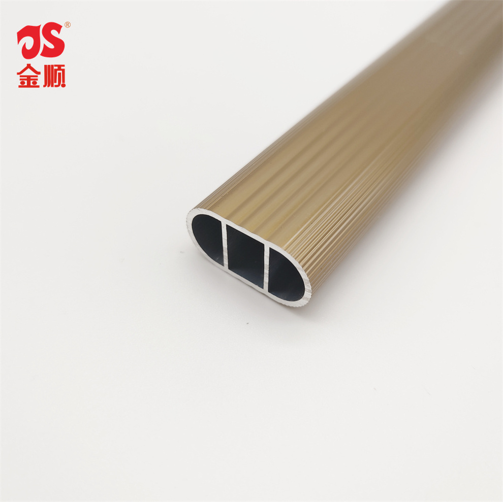 Hot Sale Aluminum Alloy Material oval wardrobe hanging rail Support Closet Rod Wardrobe Tube