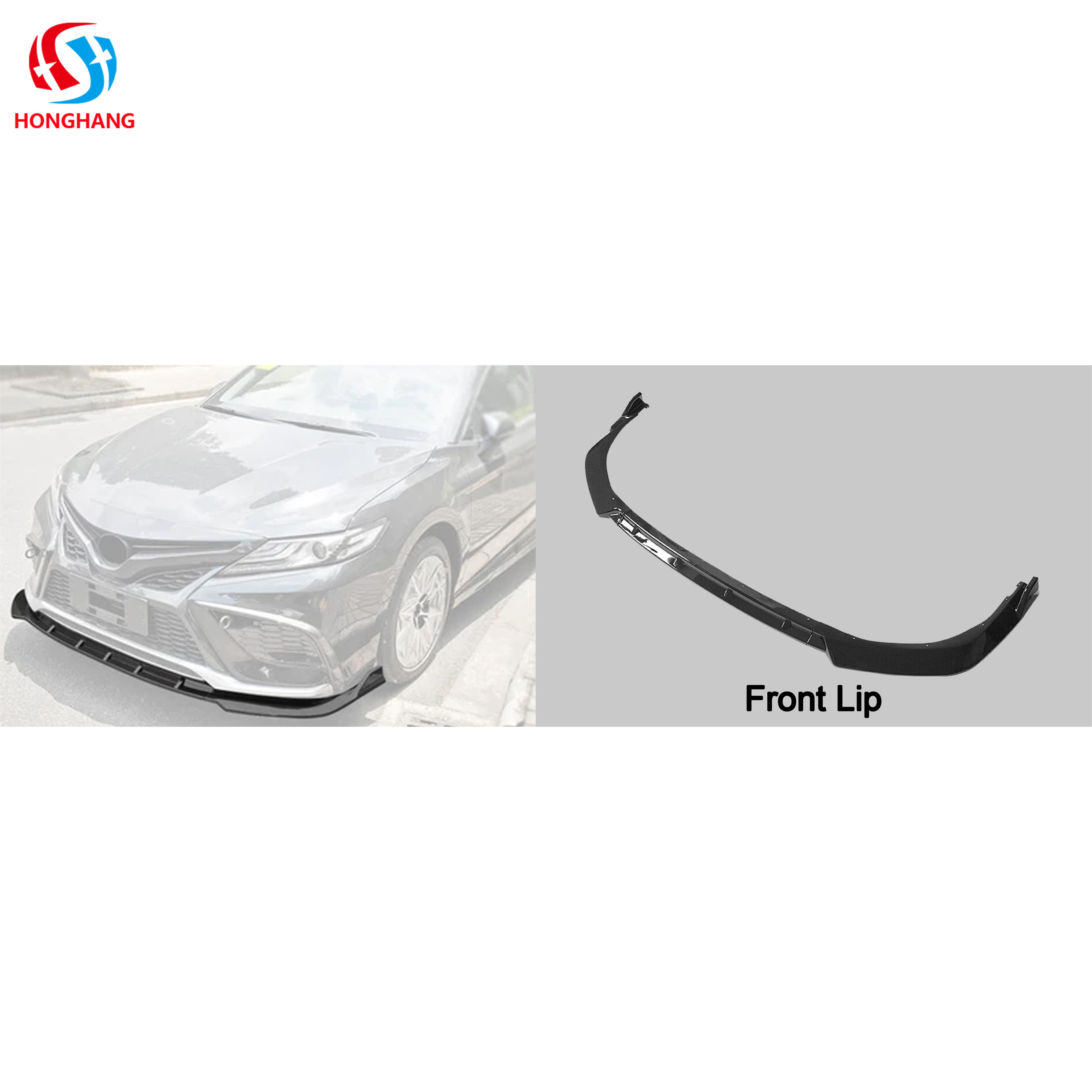 Honghang Brand Bumper Lip Diffuser Rear Spoiler Side Skirt Full Body Kit for Toyota Camry Body Kits 2018 2019 2020 Plastic 1 Set