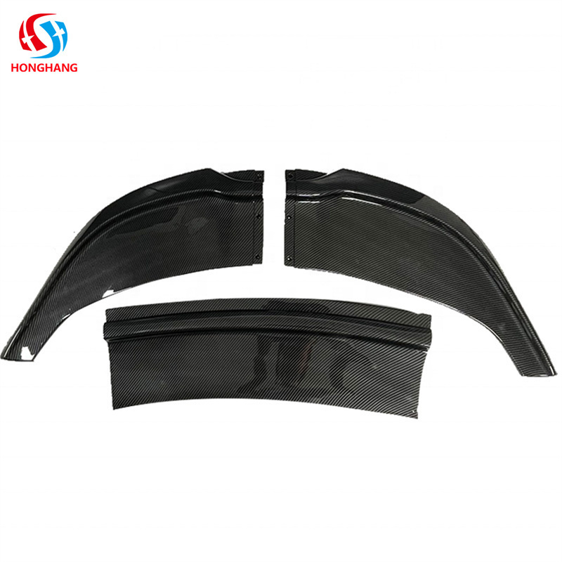 Honghang factory made carbon black Car Front Bumper Lip splitter for Chrysler 300c SRT front lip hot sale